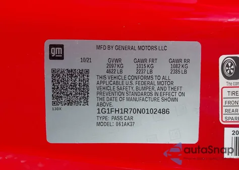 2022 Chevrolet Camaro Rwd 2Ss from USA, damaged, VIN 1G1FH1R70N0102486